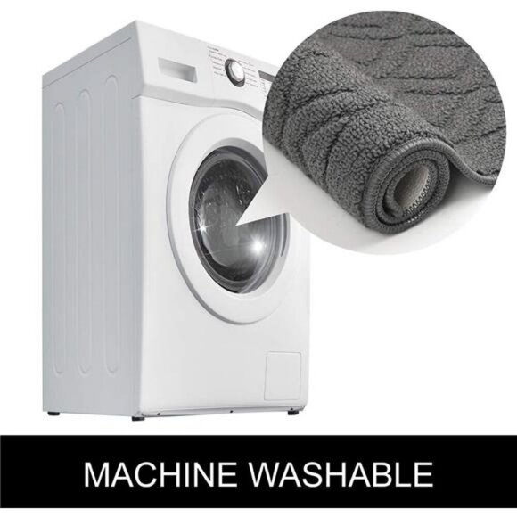 Kitchen Rug Set Anti Fatigue Mats 2 Piece Grey Washable Non Slip Floor Mat - Picture 6 of 7